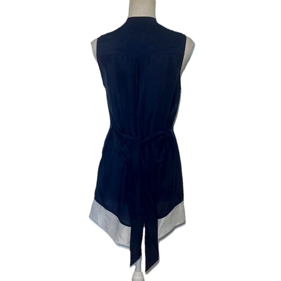 Maeve Anthropologie Istmo Navy Blue Silk Tunic Sz6 - Picture 4 of 6